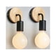 thumbnail image 1 of Aplique de pared industrial para interiores, 2 piezas, lámpara de pared vintage, aplique de pared de madera para dormitorio, lámpara de pared E27 para sala de estar, dormitorio, comedor, H, 1 of 4