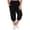 Black, variant on ABATAB Women's Plus Size Capri Sweatpants Joggers Summer Sports Cinch Cropped Pants Lounge Casual High Waisted Athletic Carpis with Pockets