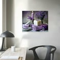 thumbnail image 4 of ONETECH Purple Bathroom Decor Wall Art Lavender Spa Pictures Zen Spiritual Relax Calm Canvas Prints Painting Modern Framed Artwork for Home Bedroom Living Room Yoga Meditation Room  16x12in, 4 of 6
