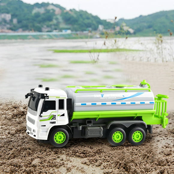 Voiture Jouet Télécommandée pour Enfants, 1/32 Simulation d'Éclairage à Quatre Voies, Véhicule de Chantier Télécommandé, avec Effets Lumineux, Matériau Plastique + Électronique, pour 3+ Ans