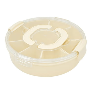 Mainstays Plastic Round Food Storage Snack Container, White, 11 Pieces