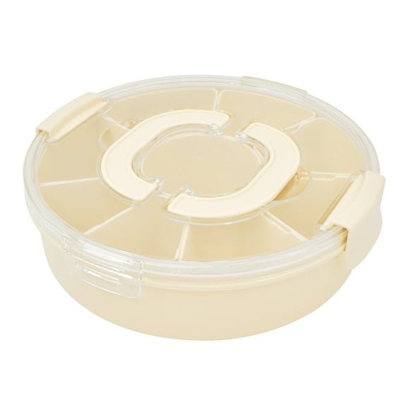 Mainstays Plastic Round Food Storage Snack Container, White, 11 Pieces