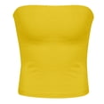 thumbnail image 5 of idosla Womens Tube Top Summer Going Out Tops Strapless Y2K Bandeau Spring Fitted Shirts Beach Vacation Clothes (Yellow, S), 5 of 6