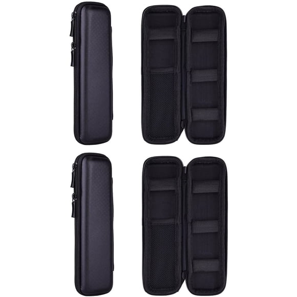 navor 2 Pack Premium PU Leather Holder Case Compatible with iPad Pro Pencil / for Samsung Stylus Pen / for Surface Pen, Black Carrying Bag Sleeve Pouch Cover