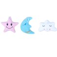 thumbnail image 3 of PENGXIANG Dame Filles Femmes Lune Étoile Nuage Forme Émoticône Courte Peluche Jeter Oreiller, 3 of 10