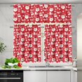 thumbnail image 2 of Aplkyhs Santa Claus Curtain Short Window Drape Panel Small Window Swag and Tiers Thermal Insulated Chic Home Decoration Easy to Install for Nursery Girls Room Classroom, 2 of 5