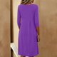 thumbnail image 4 of Vestido Largo de Manga Larga para las Mujeres Color Sólido Camisa de Noche de Ternera, Suelto Vestido de Sueño Casual para el Salón de Casa, 4 of 5