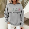 thumbnail image 4 of Craaazy Women's Round Neck Merry Christmas Printed Long Sleeve Tops Gifts, 4 of 8