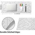 thumbnail image 2 of White Topographic Contour Gaming Mouse Pad XL Geographic Map Lines Minimalist Extended Large Mat Mousepad Desk Pad Non-Slip Rubber Base Stitched Edge Long Keyboard Pad for Computer,31.5×11.8 Inch, 2 of 14