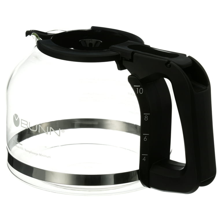Bunn Glass Coffee Pot Decanter/Carafe, Regular, 12 cup Capacity, Black, Set  of 2