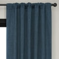 thumbnail image 3 of HPD Half Price Indigo Faux Linen Room Darkening Curtains for Bedroom & Living Room Curtains (1 Panel), Window Curtains 108 inches long, Rod pocket curtains & drapes, 50W X 108L, 3 of 12