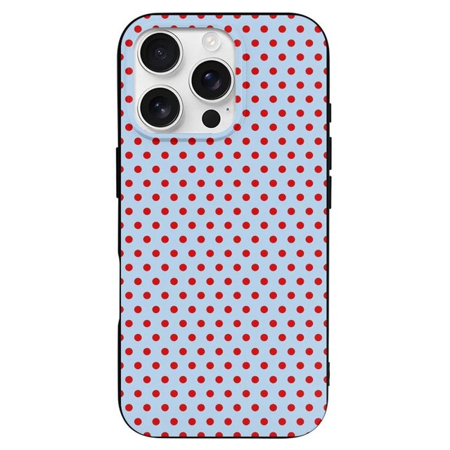 Funda de TPU con lunares para iPhone 16 Pro: ultrafina, a prueba de golpes, antiamarilleo, resistente a arañazos, compatible con carga inalámbrica, agarre mejorado, estilo negro.