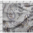 thumbnail image 2 of Soimoi Asian Paisley Printed,Cuddle Minky Fabric, Sewing Fabric by The Yard 56 Inch Wide,Decorative Plush Soft Fabric, Baby Garments, Toys and Blankets, Gray, 2 of 5