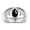 ONYX, variant on Men's Rings Sterling Silver Pear Shape Tear Drop Cabochon Gemstone & Diamond Rings; Cabochon Onyx   Size 11