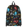 thumbnail image 3 of Game Controller Black Pattern Backpack for School, Cute School Bag with Adjustable Shoulder Straps and Padded Back, 15.7"x11.8"x5.5", 3 of 5