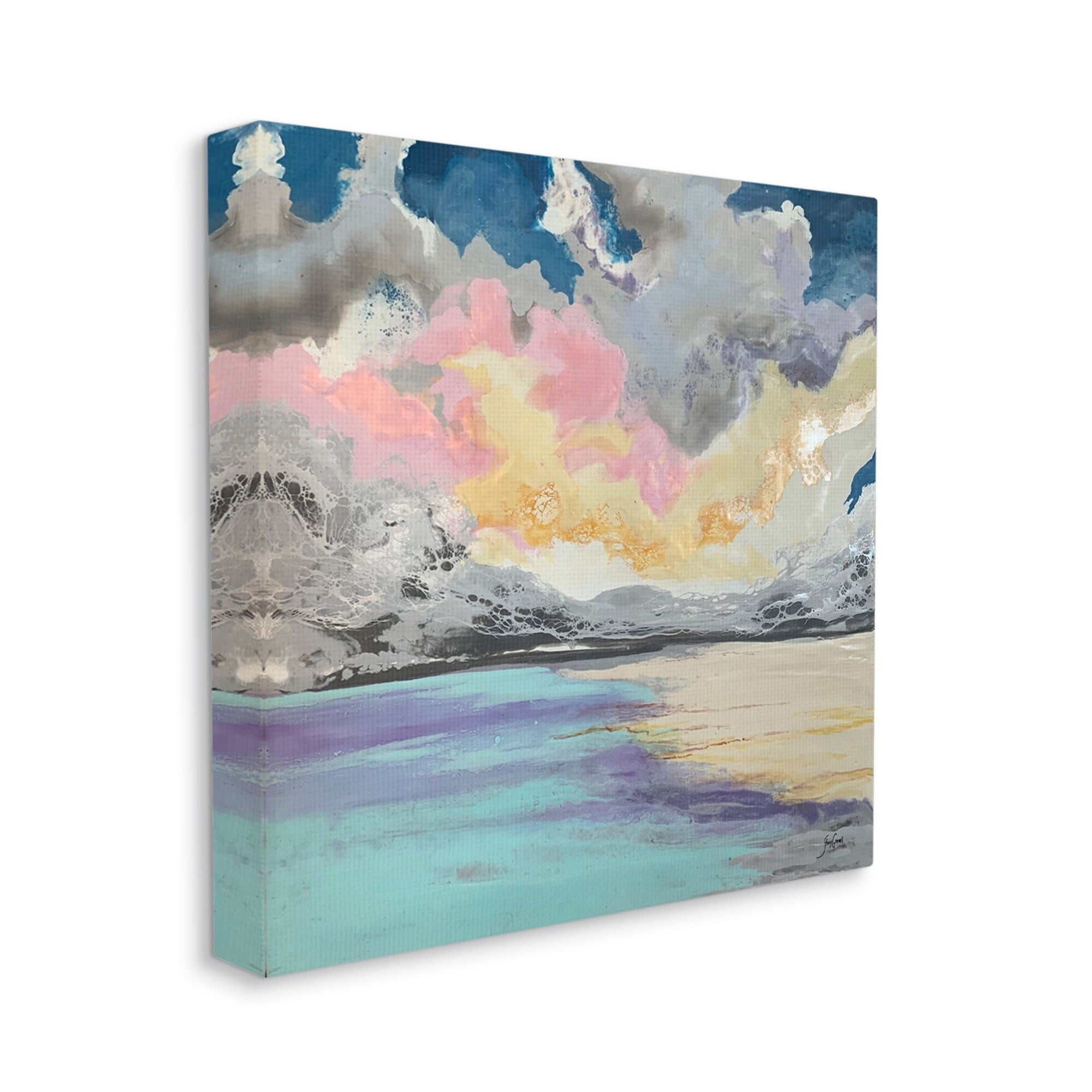 Stupell Industries Modern Sunrise Clouds Panoramic Ocean Surface View Painting Gallery Wrapped Canvas Print Wall Art, Design by Stacy Gresell