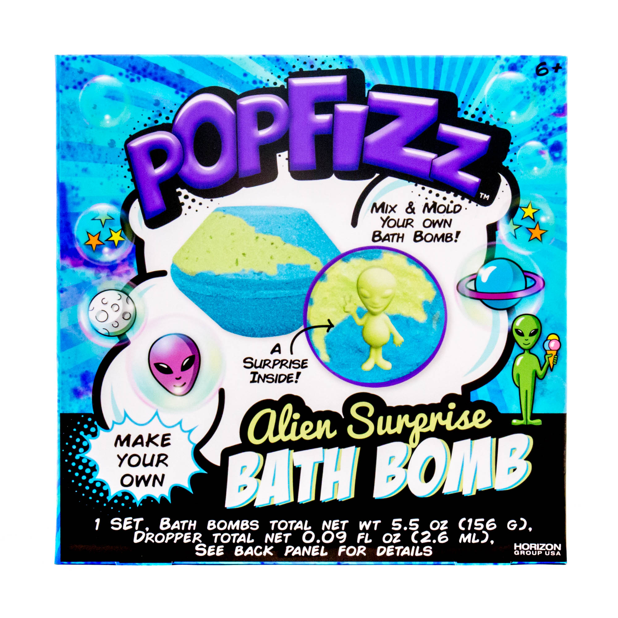Horizon Group USA Popfizz Alien Surprise Bath Bombs Kit, 1 Each