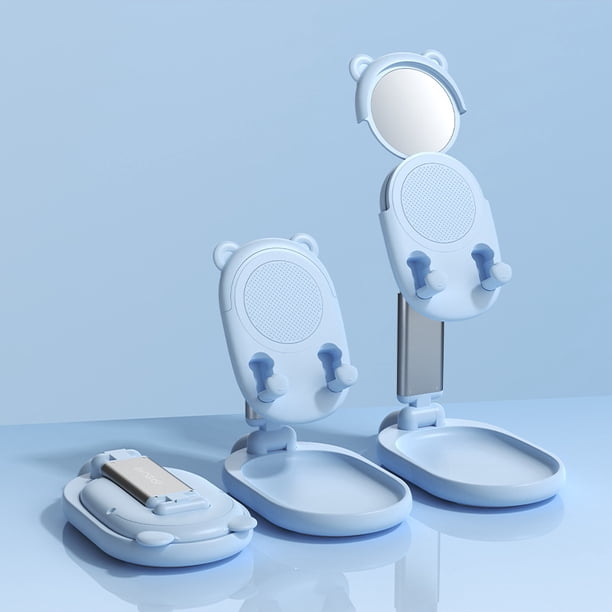 Cute Bear Corner Soporte para teléfono de escritorio Altura ajustable Estable Diseño antideslizante Compatible con iPhone 12/12 Pro/Todos los teléfonos/iPad/Kindle/Tablet (Azul) oso de fresa Juguete