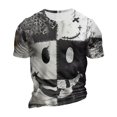 thumbnail image 3 of Men's Halloween Skull Patchwork Graphic T-Shirt Crew Neck Short Sleeve Casual Streetwear Top, 3 of 6