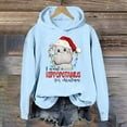 thumbnail image 3 of I Want A Hippopotamus For Christmas Hoodies for Women Long Sleeve Funny Graphic Hooded Sweatshirt Pullover Tops, 3 of 4