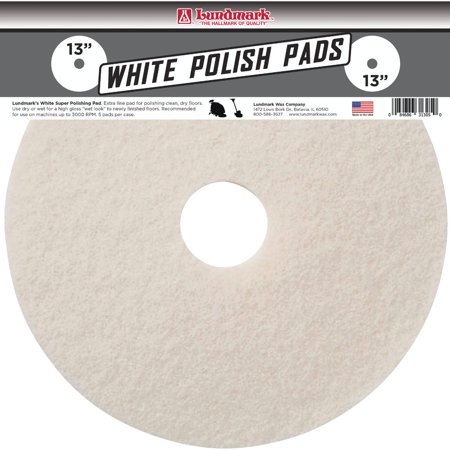 1PACK Lundmark 13 In. White 175 to 300 RPM Buffing Pad (5-Pack)