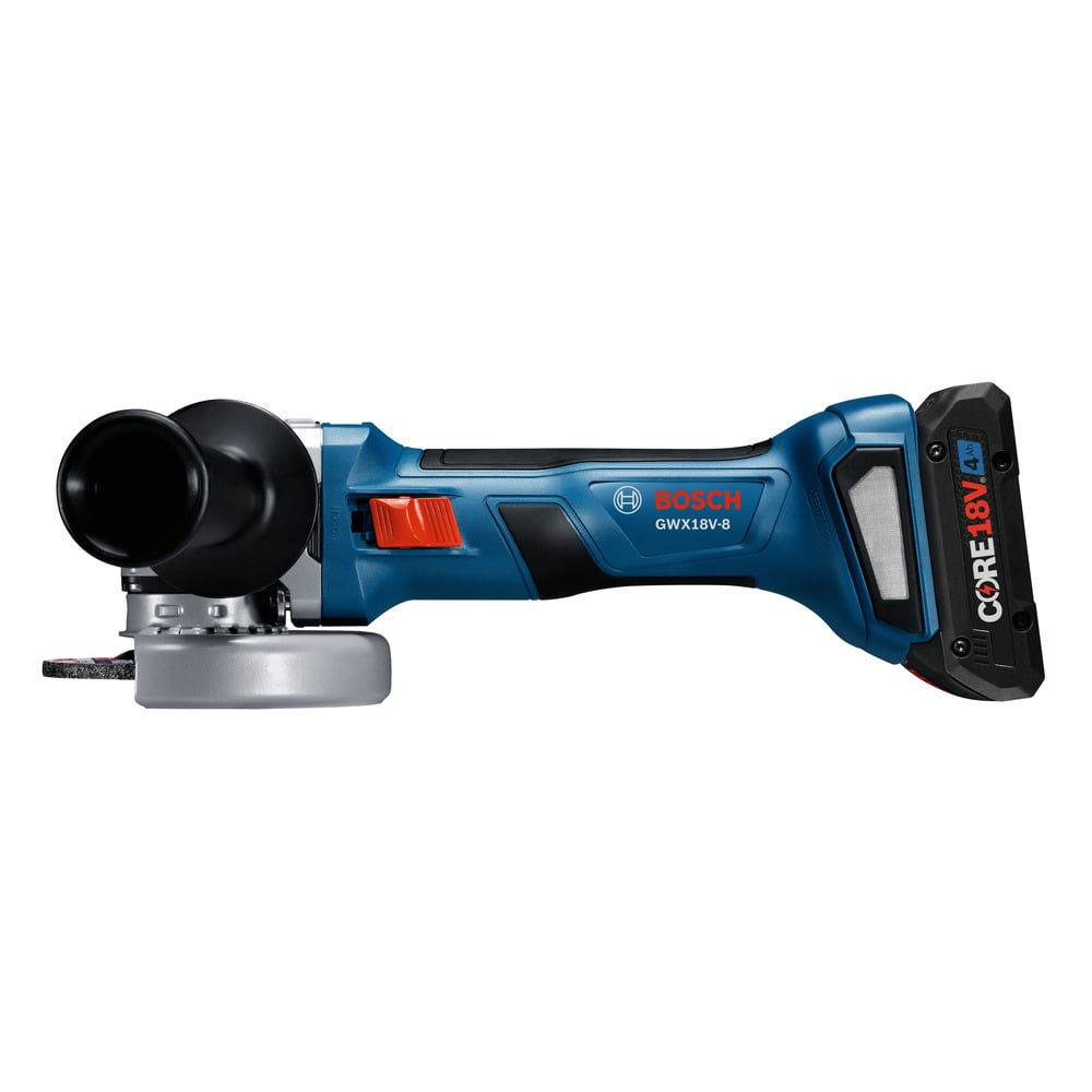 Restored Bosch GWX18V-8B15-RT 18V Lithium-Ion Brushless 4-1/2 in. Cordless X-LOCK Angle Grinder Kit (4 Ah) (Refurbished)