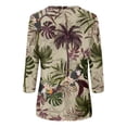 thumbnail image 5 of PuLe Long Sleeve Shirts for Women 3/4 Sleeve Shirts for Women 2024 Womens Floral Print V Neck 3/4 Sleeve Shirts Business Casual Tunic Tops Loose Work Blouses, 5 of 5