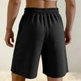 thumbnail image 4 of Mens Casual Shorts Cotton Drawstring 9 inch Waffle Shorts Stretch Elastic Waist Summer Beach Lounge Sweat Shorts Black 3XL, 4 of 9