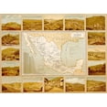 thumbnail image 2 of Vintage Maps 32x25 White Modern Wood Framed Museum Art Print Titled - Mineralogical Map of Mexico, 2 of 4