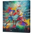 thumbnail image 2 of HFDF Boxg Wall Art Boxg Rg Fight Poster Pictures Wall Decor Sports Trag Workout Prts Graffiti Exercise Patg Modern Artwork for Bathroom Bedroom Livg Room Office 12x18inch Framed, 2 of 6
