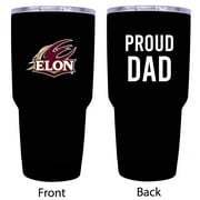 R and R Imports Elon University Proud Dad 24 oz Insulated Stainless Steel Tumblers Black.