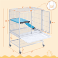 thumbnail image 6 of Alden Design Metal Animal Cage with Wheels for Adult Rats, Ferrets, Chinchillas & Guinea Pigs, White, 6 of 6