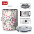 thumbnail image 4 of 12oz Coffee Tumblers Pioneer Flower Floral Print Pattern Stainless Steel Vacuum Insulated Travel Tumbler Coffee Cups Mug with Lid and Straw with Cleaning Brush for Cold & Hot Drinks, 4 of 5