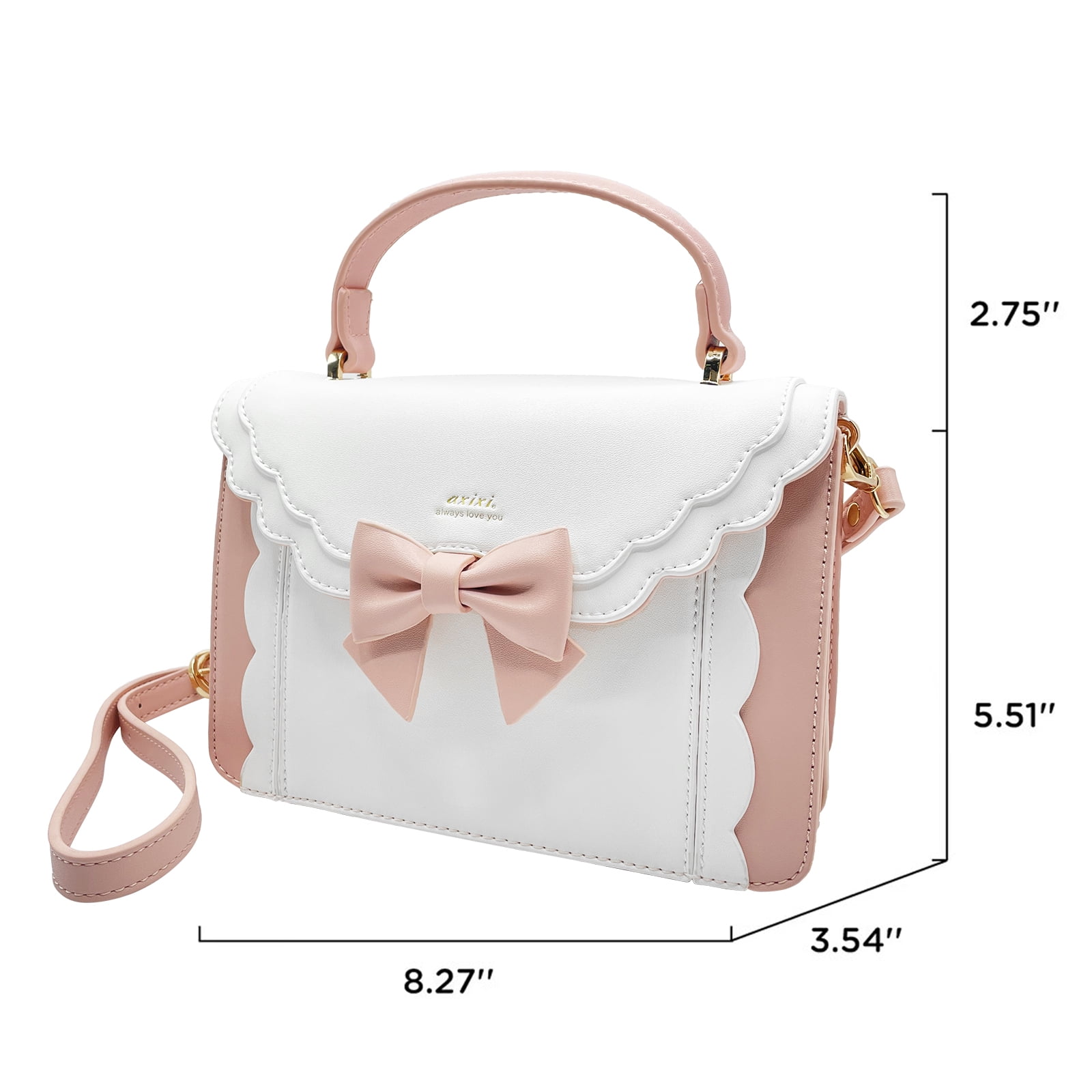 CuteStreet Handbags for Women Crossbody PU Leather Satchel Bags Over the Shoulder Removable Adjustable Bow