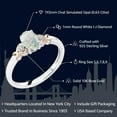 thumbnail image 2 of Gem Stone King 925 Sterling Silver and 10K Rose Gold White Opal with Diamond Accent Ring for Women (0.63 Cttw, Gemstone Birthstone, Size 8), 2 of 4
