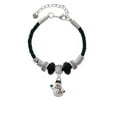 thumbnail image 2 of Delight Jewelry Silvertone White Enamel Snowman Aunt Celtic Knot Leather Bead Bracelet, 7"+2" Extender, 2 of 4