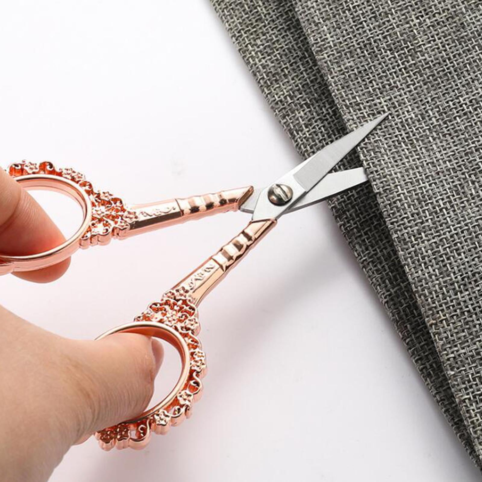 FVDPWYE 5Pcs/set Exquisite Vintage Scissors Set Scissors+Needle Storage Tube+Awl+Needle Royal court