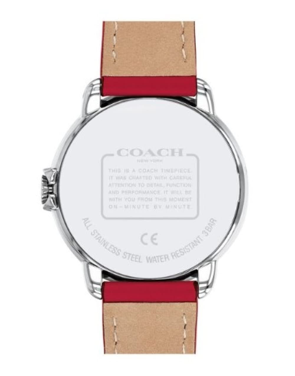 Coach 14503724 Arden White Dial Red Leather Strap Women's 36mm