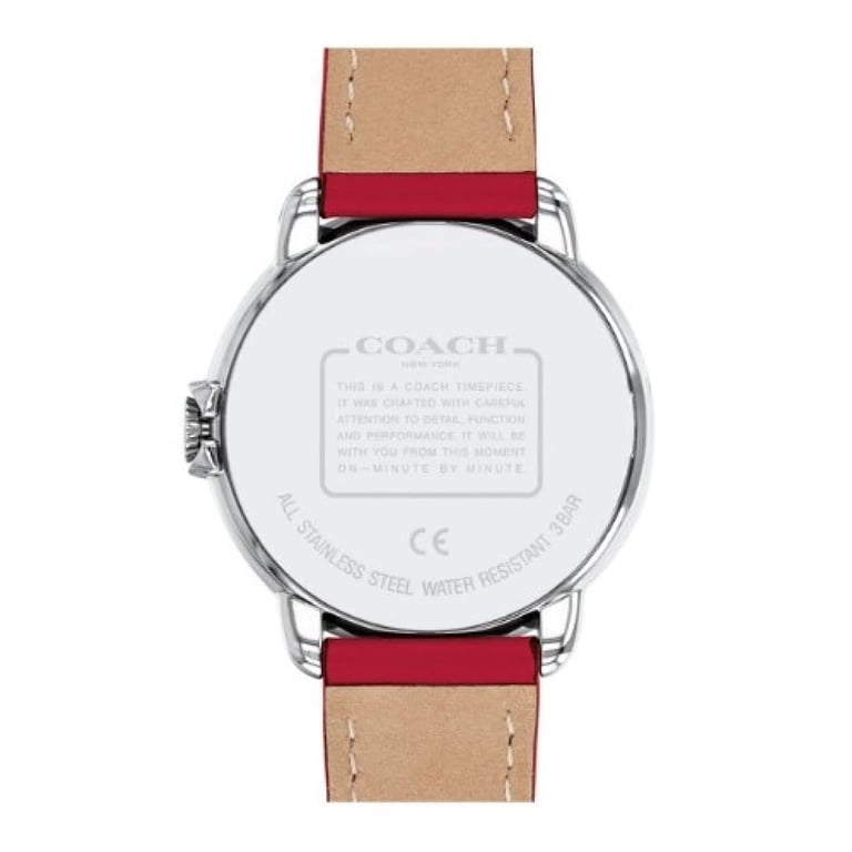 Coach 14503724 Arden White Dial Red Leather Strap Women's 36mm