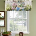 thumbnail image 4 of 2 Pack Valances for Windows, Spring Daisy Window Valances for Living Room/Bedroom/Bathroom, Flowers Farmhouse Leaves Floral Pots Countryside Light Filtering Kitchen Curtain Valance 60"W x18" L, 4 of 9