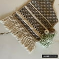 thumbnail image 5 of The HomeCentric Luxury Grey & Beige Table Runner Coffee Table Runner (14 x 36 inch) Moroccan, Boho, Lace, Tassels, Jacquard fabric Table Linen, Geometric Pattern Contemporary Style - Nomad Lace, 5 of 10