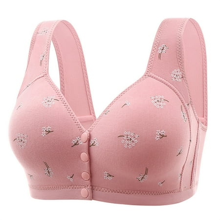 Alitao Sports Bras for Women Bras for Women Front Closure Sports Bras Beauty Back Full Coverage Comfor Easy Close Bra Front Buckle Corset Wireless Bras Plus Size Rose Gold L(Clearance Sales)