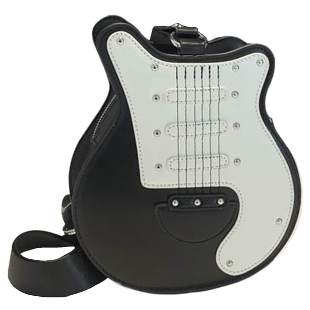 Bolso de mano pequeño con forma de guitarra, correa ajustable de PU de gran capacidad para mujeres y niñas