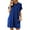 BLUE, variant on TEMOFON Womens T Shirt Dresses Summer Short Sleeve Loose Tunic with Pocket Casual Swing Dress Fashion Sundress Solid color Black Size L