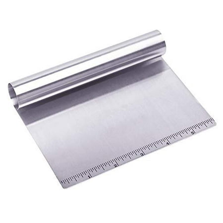 Stainless Steel Bench Scraper & Dough Cutter - Multi Function Kitchen Tool Scoop Scraper Best Pizza and Dough Cutter With Ruler Measurements Dishwasher Safe-Professional (Best Store Bought Pizza Dough For Grilling)