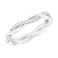 thumbnail image 2 of Sterling Silver Petite Twist Full Eternity Ring Simulated Diamond Interwind Wedding Band Matching Ring For women (7.5), 2 of 6