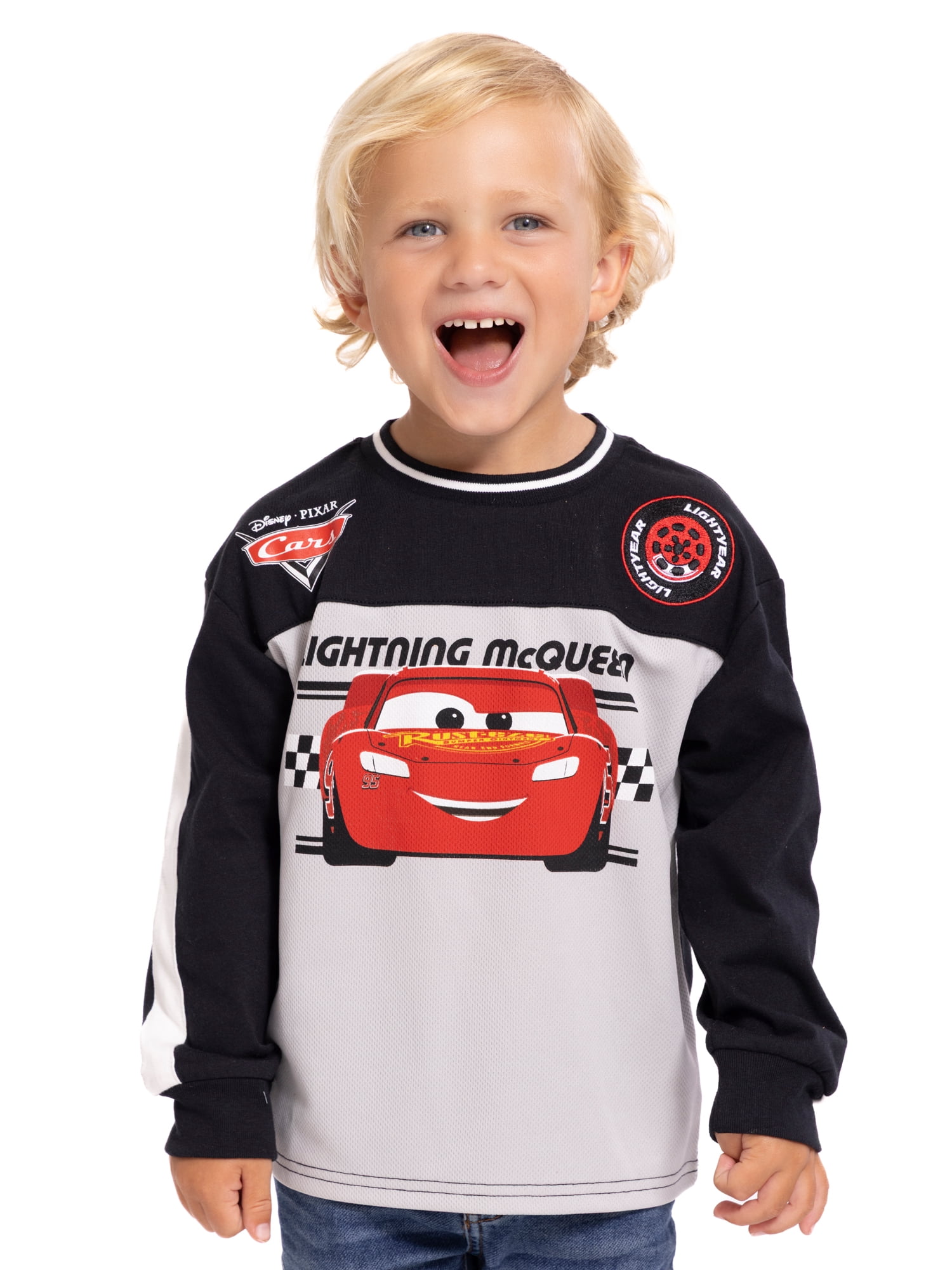 Disney Pixar Cars Toddler Boys Graphic Crewneck Pullover with Long Sleeves, Sizes 12M-5T