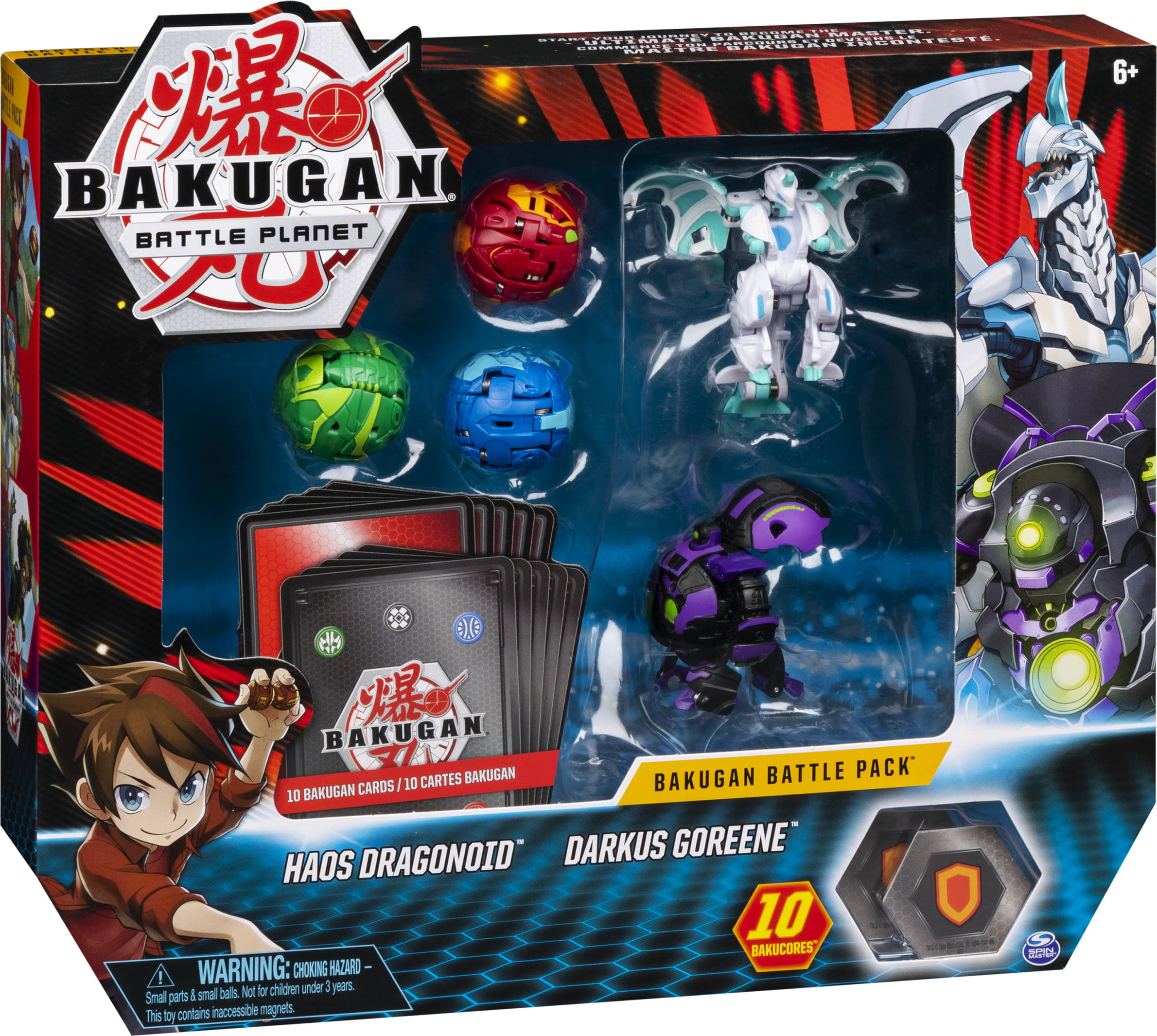 Bakugan, Battle Pack 5-Pack, Haos Dragonoid and Darkus Goreene, Collectible  Cards and Figures, for Ages 6 and Up