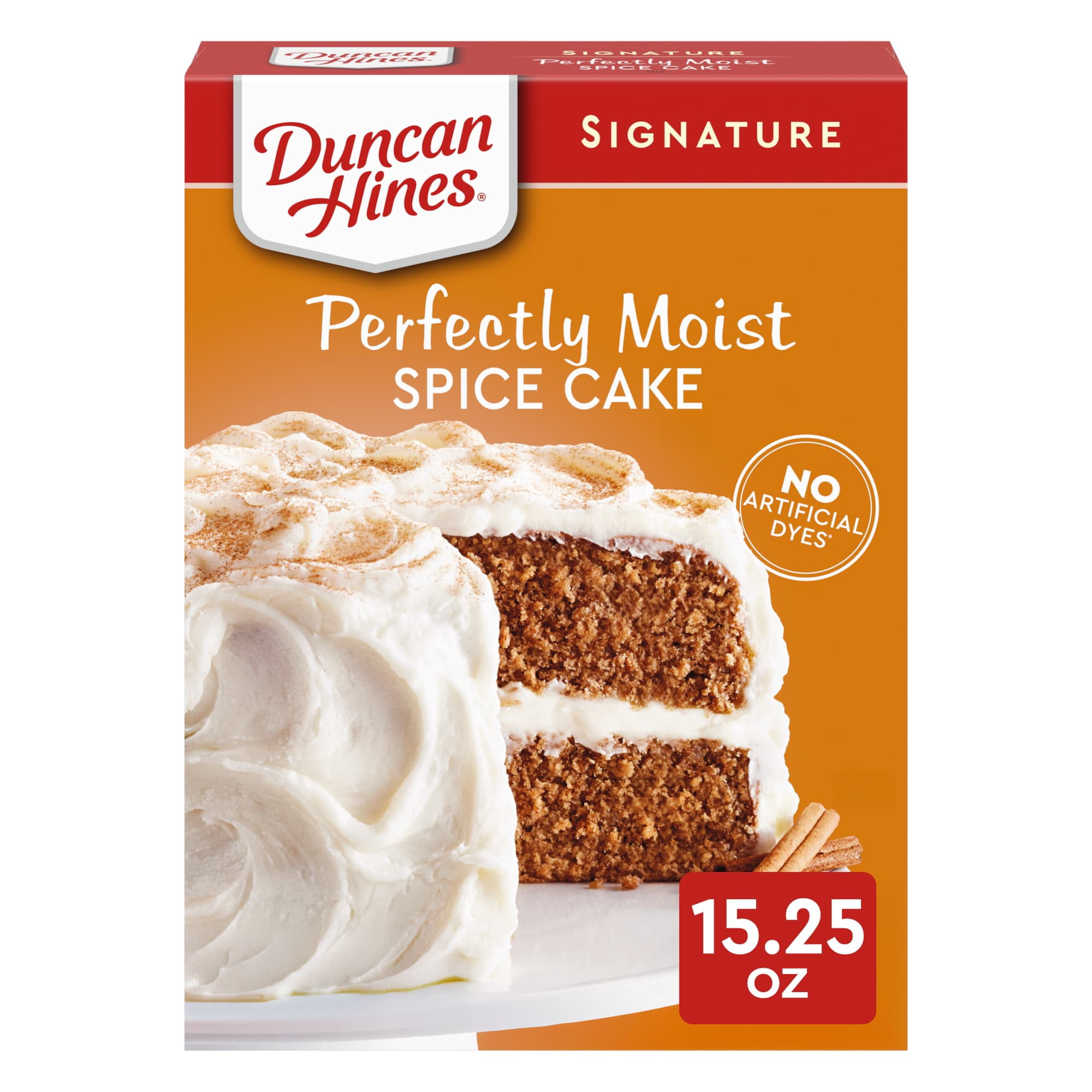 (12 pack) Duncan Hines Signature Perfectly Moist Spice Cake Mix, 15.25 oz.