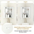 thumbnail image 5 of Giantex 23.5" Corner Medicine Cabinet with Mirror, Wall Mounted Bathroom Cabinet for Small Spaces,White, 5 of 9